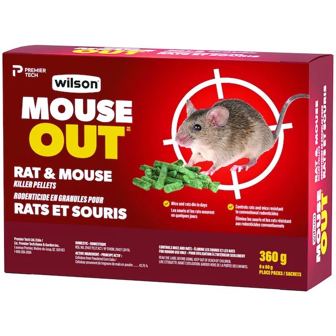 Wilson Mouse Out Rat & Mouse Killer Pellets (6 x 60 g Place Packs)