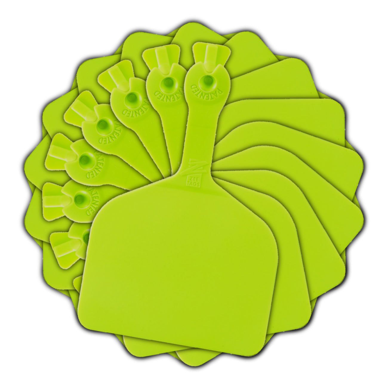 Z Tags Feedlot Blank Tags, 50 Pack (Light Green/Chartreuse)