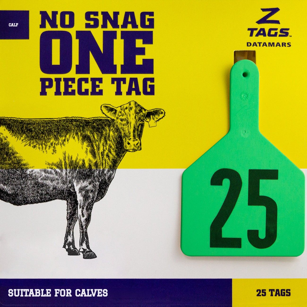 Z Tags Calf Tags Stamped 1-200, 25 Pack (Green)