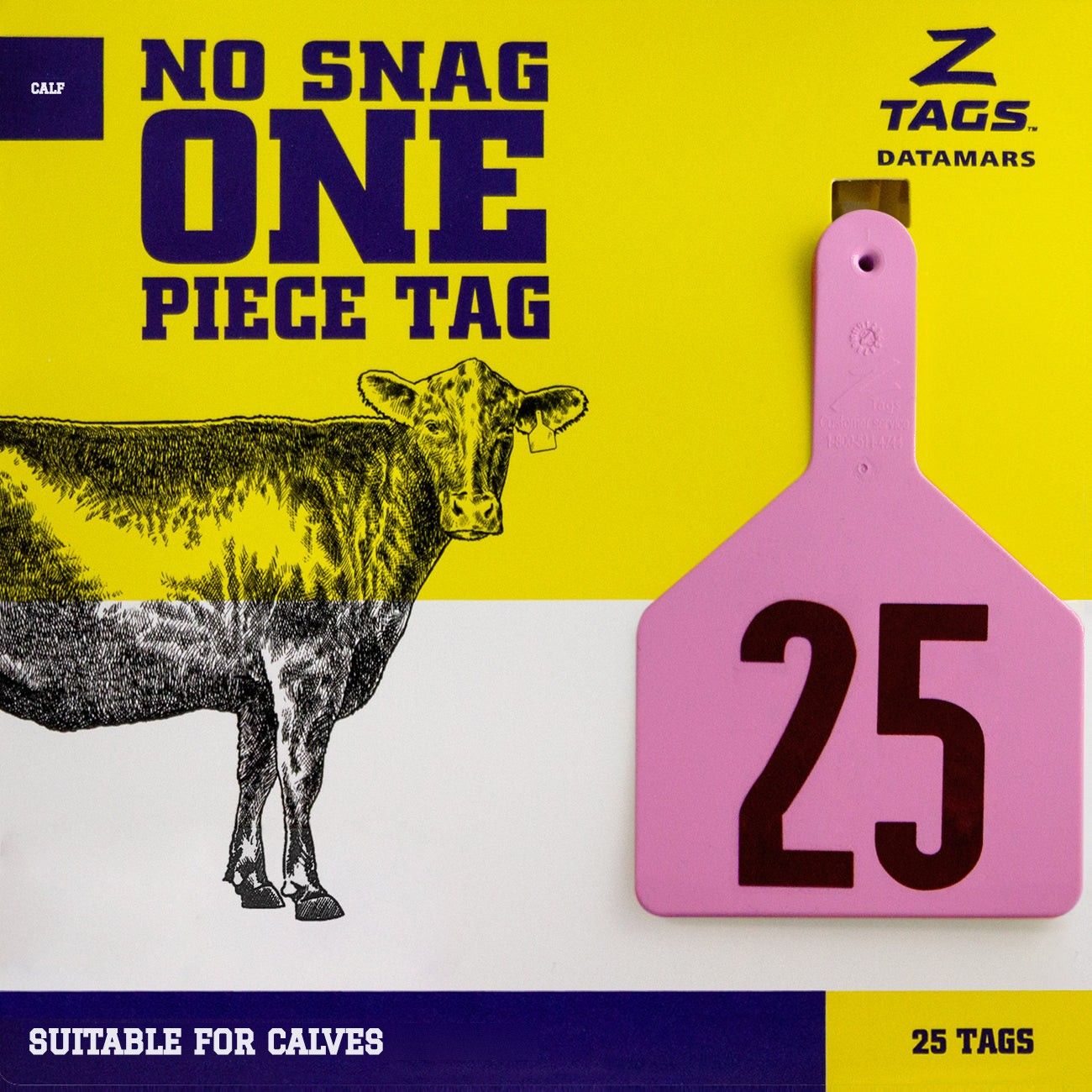 Z Tags Calf Tags Stamped 1-200, 25 Pack (Pink)