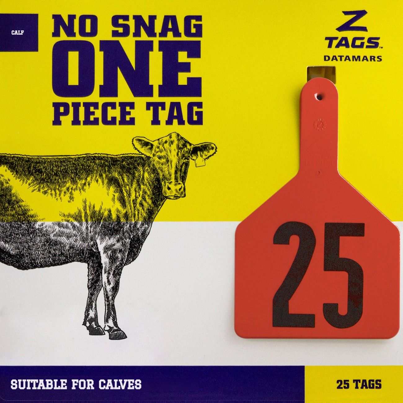 Z Tags Calf Tags Stamped 1-200, 25 Pack (Red)